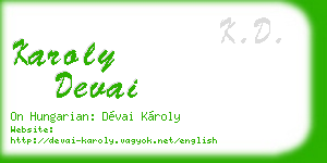 karoly devai business card